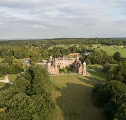 Vue aérienne Cobham Hall à Rochester