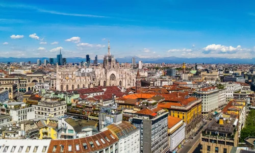 Vue aérienne sur Milan