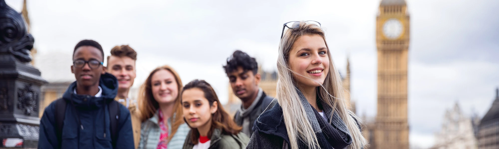 photo de groupe en voyage à Londres