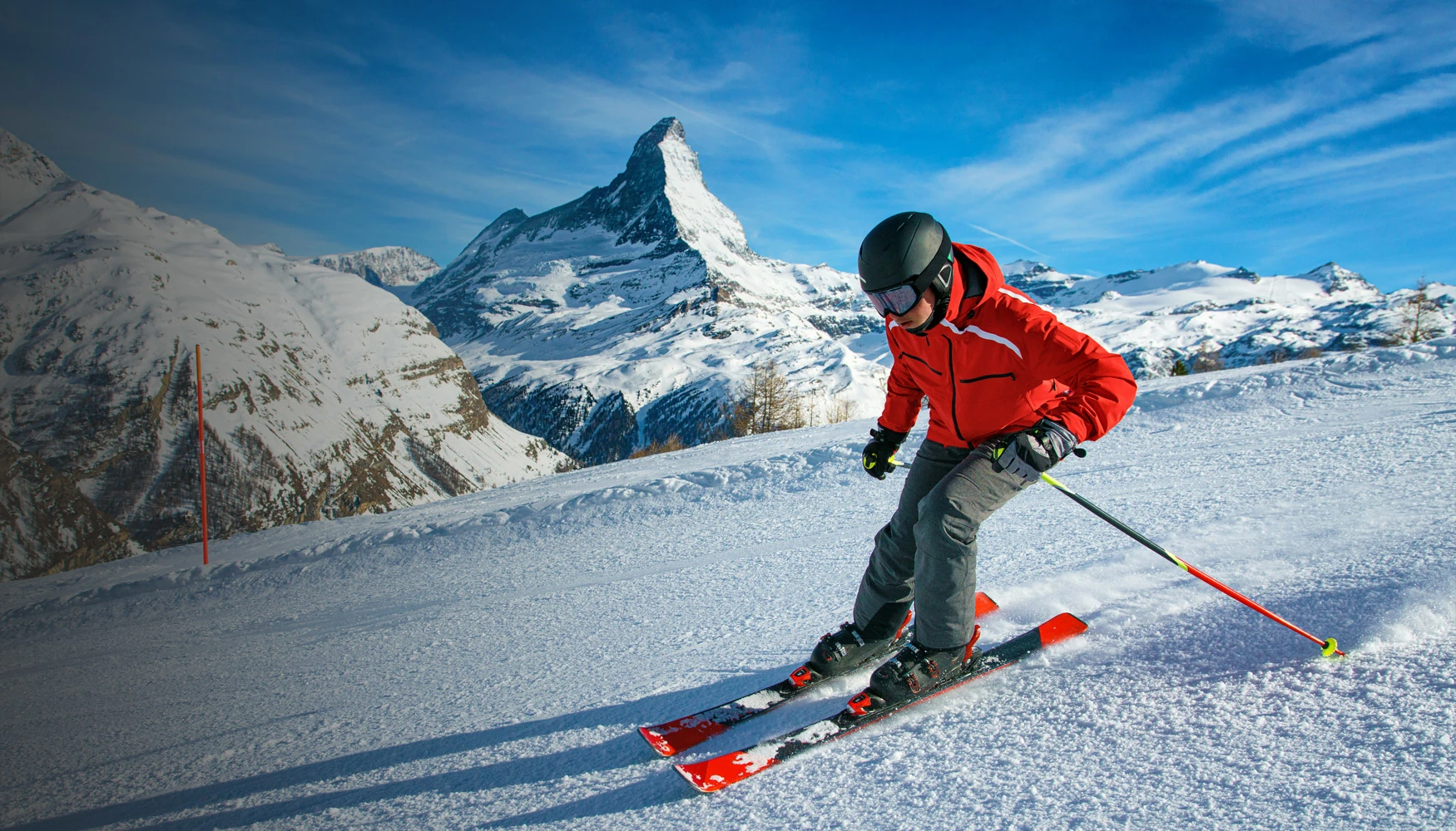 bandeau skieur montagne neige